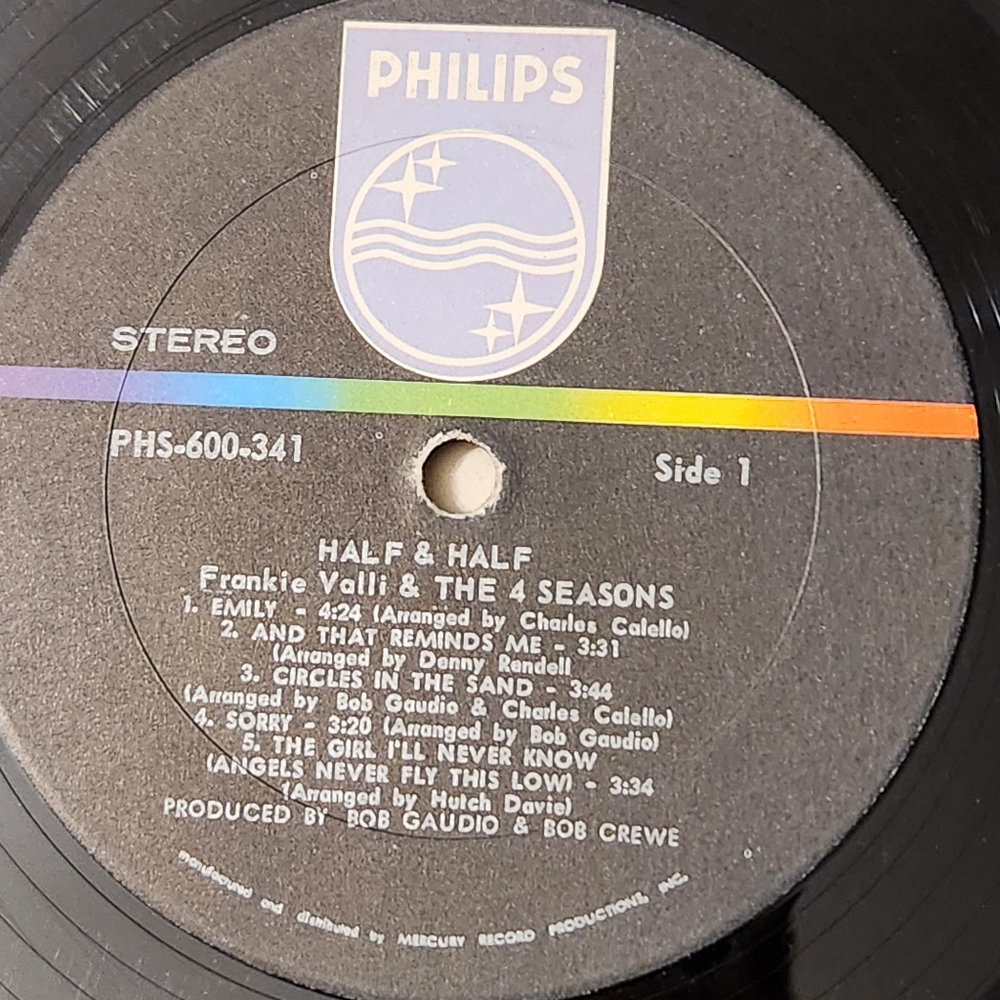 Vintage Frankie Valli & The 4 Seasons Half & Half Black Vinyl LP 1970 - Picture 14 of 16